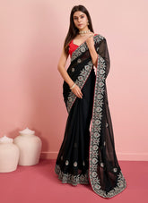 Delicate looking saree in black colour